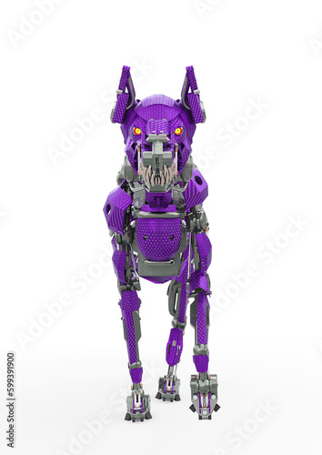cyber dog is stalking front view