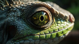 Iguana eye in high-definition Generative AI