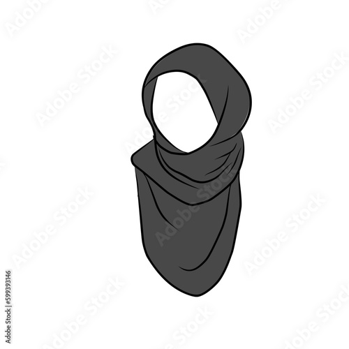 Muslim woman in hijab fashion silhouette