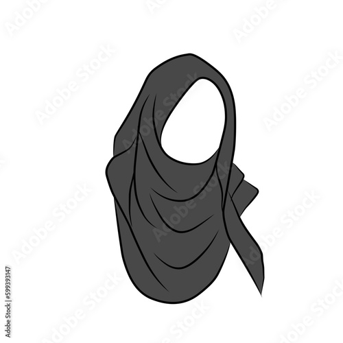 Muslim woman in hijab fashion silhouette