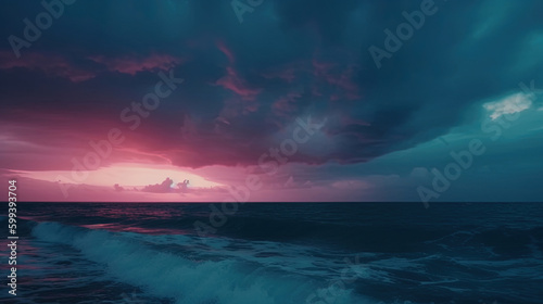sunset over the sea. Generative Ai
