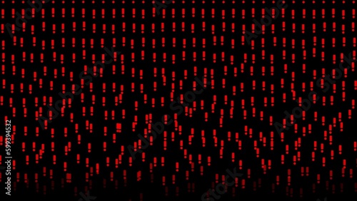 Wallpaper Mural Red Bouncing exclamation points on black bg. Abstract festive background for advertising, congratulations, text. Colorful creative flat dynamic shapes animation. Business bg. 3D render Torontodigital.ca