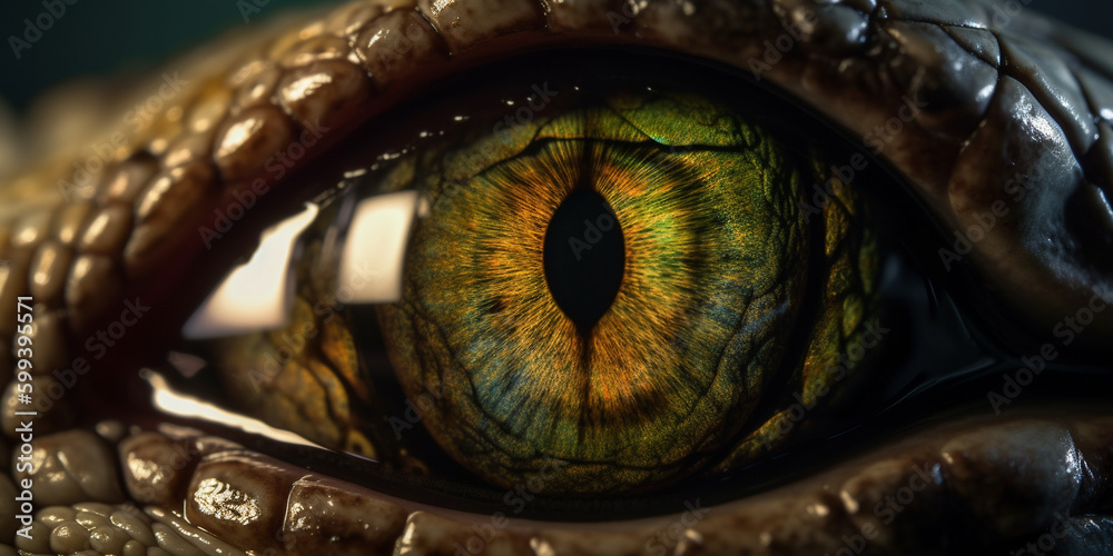 Irisaufnahme eines Tier Auges, Nahaufnahme Iris, ai generativ