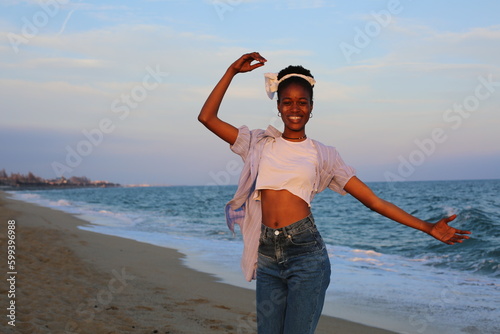 African girl on beach