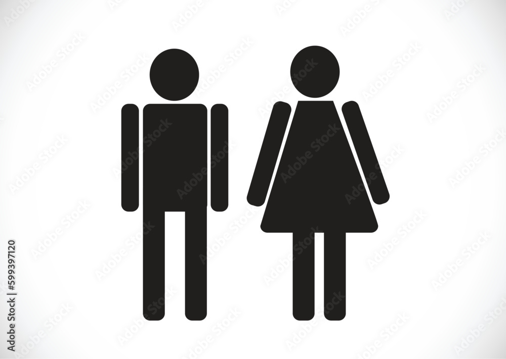 Pictogram Man Woman Sign icons, toilet sign or restroom icon Stock ...
