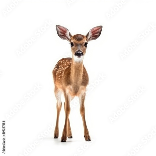 Baby Deer isolated on white (generative AI) © HandmadePictures