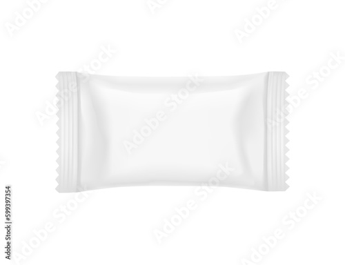 Blank packaging sachet mockup. Vector illustration isolated on white background. Ready for your design. EPS10.	