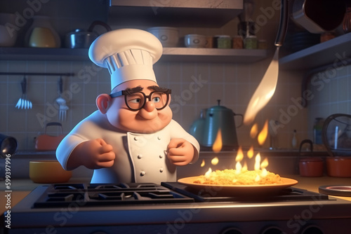 cartoon character of a chef cook Generative AI