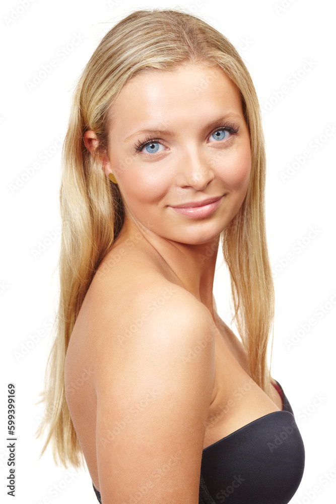 Shes got a positive attitude. Studio shot of an attractive woman posing against a white background. Shes got a positive attitude. Studio shot of an attractive woman posing against a white background.