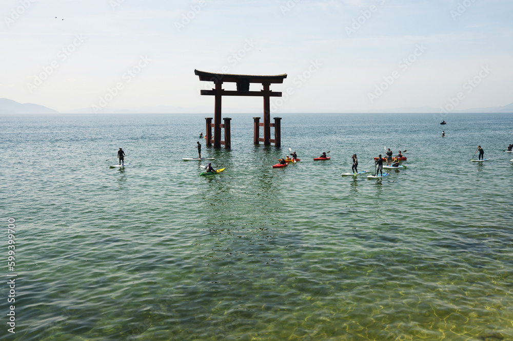 白髭神社　湖中大鳥居　滋賀県高島市鵜川