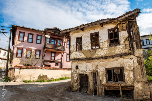 Tarakli, Sakarya, Turkey. Traditional old houses in Tarakli District. Beautiful historical houses.