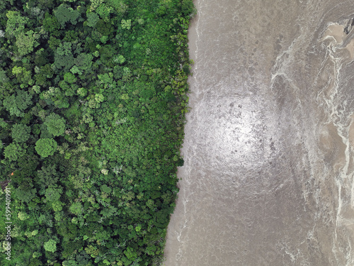 Aerial view of the Rio Napo in Ecuador photo