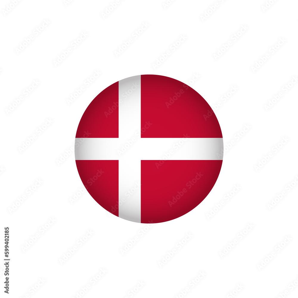 Denmark Europe Flag Icon. European Country Circled Flag. Stock Graphics Element Denmark Europe Flag Icon. European Country Circled Flag. Stock Graphics Element