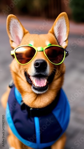 Dog with sunglasses © ArtyArt