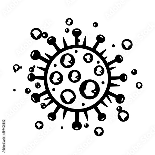 black and white covid virus created with Generative AI technology