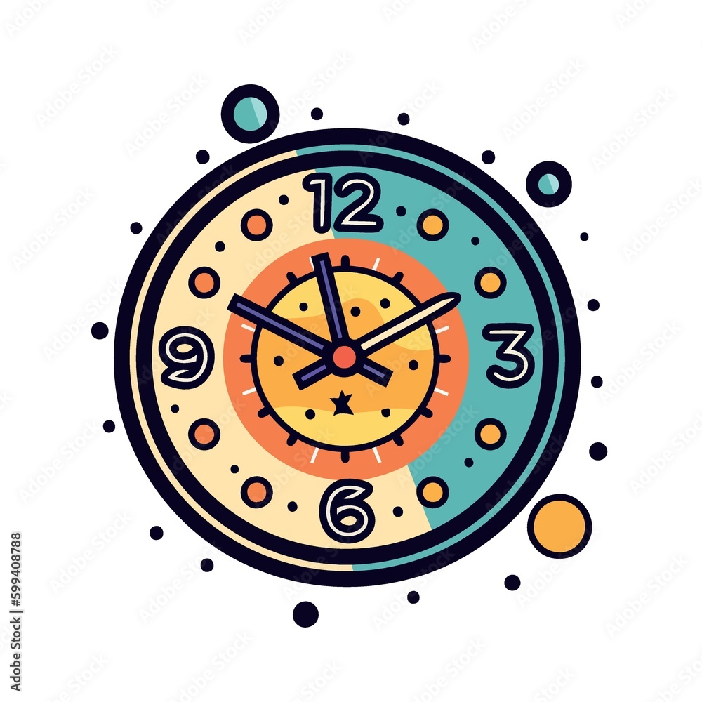 creative colorful clock with white background created with Generative AI technology