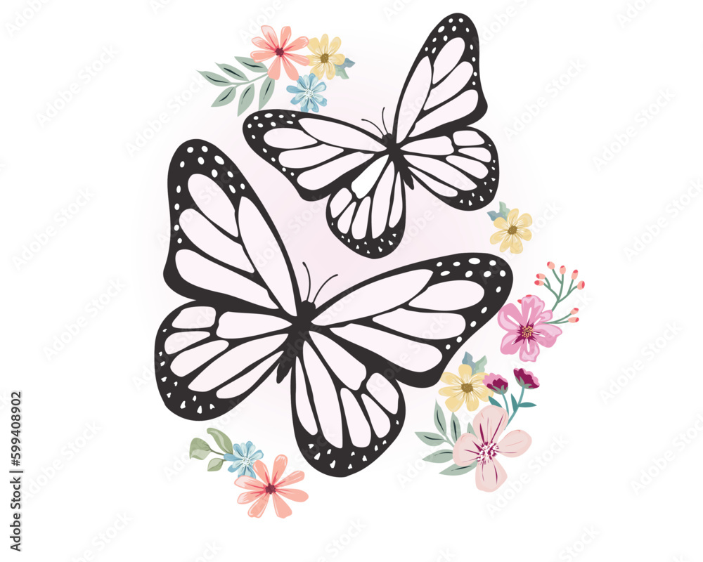 butterfly and flowers butterfly and flowers