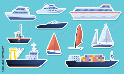 Fotografia, Obraz Set of ship stickers