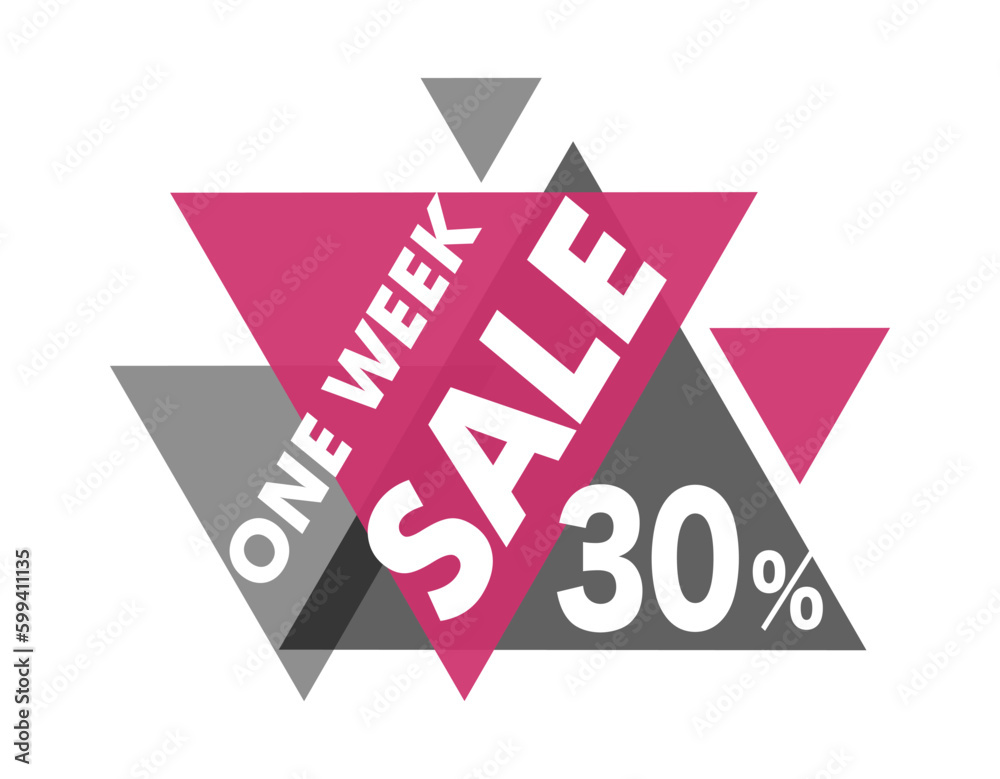 One week sale concept. Advertising poster or banner for website. Marketing. Discounts and promotions, special offer and loyalty program for customers. Cartoon flat vector illustration One week sale concept. Advertising poster or banner for website. Marketing. Discounts and promotions, special offer and loyalty program for customers. Cartoon flat vector illustration