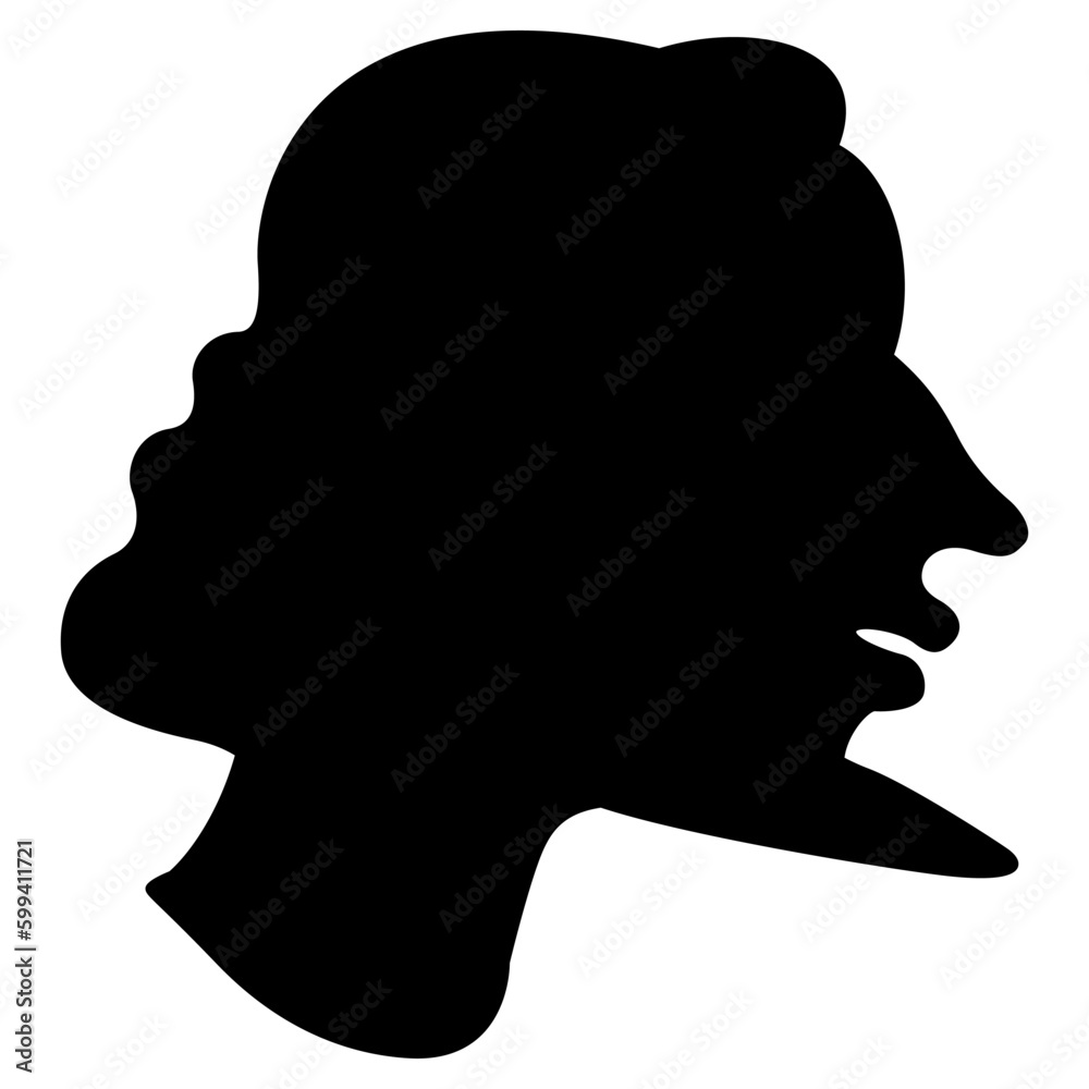 Head of a bearded ancient Greek man. Male profile. Ethnic design. Vase painting style. Black silhouette on white background. Head of a bearded ancient Greek man. Male profile. Ethnic design. Vase painting style. Black silhouette on white background.