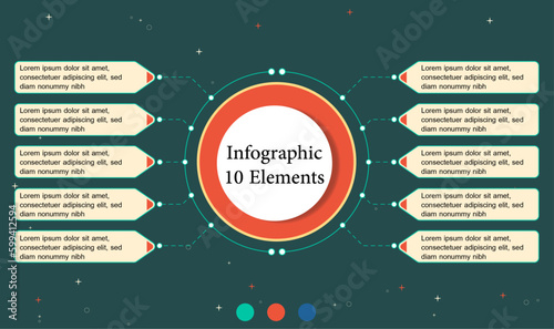Infographic design consists of 10 elements or branches 