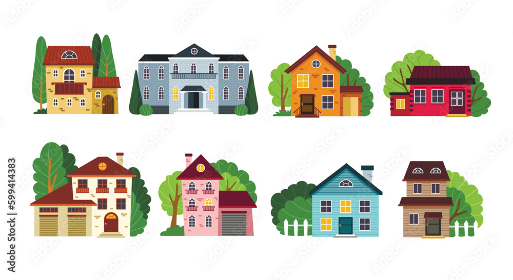 Set of home buildings