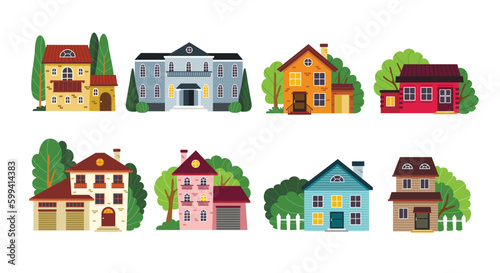 Set of home buildings