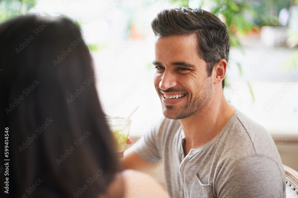 Hes so in love with her. a handsome man on a date with his wife. Hes so in love with her. a handsome man on a date with his wife.