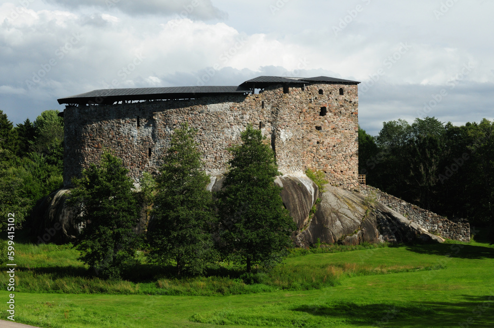 Raseborg Castle Ruin in Snappertuna Finland On A Beautiful Sunny Summer Day With A Blue Sky