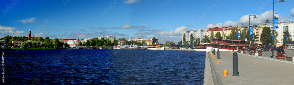 Harbour In Savonlinna Finland On A Beautiful Sunny Summer Day With A Clear Blue Sky