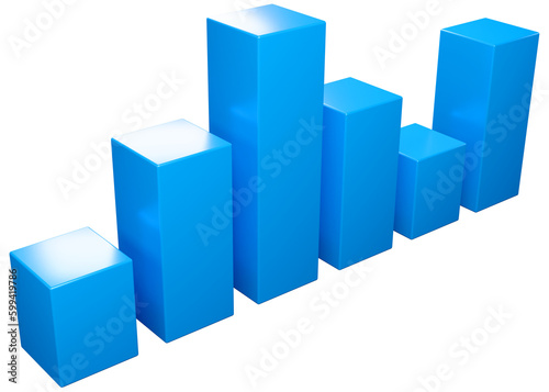 business and marketing analysis bar charts  3d illustration