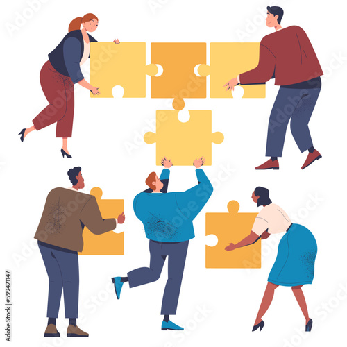 Business puzzles concept