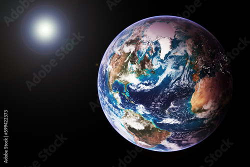 Fototapeta Naklejka Na Ścianę i Meble -  Planet Earth, a view from space. Elements of this image furnished NASA.