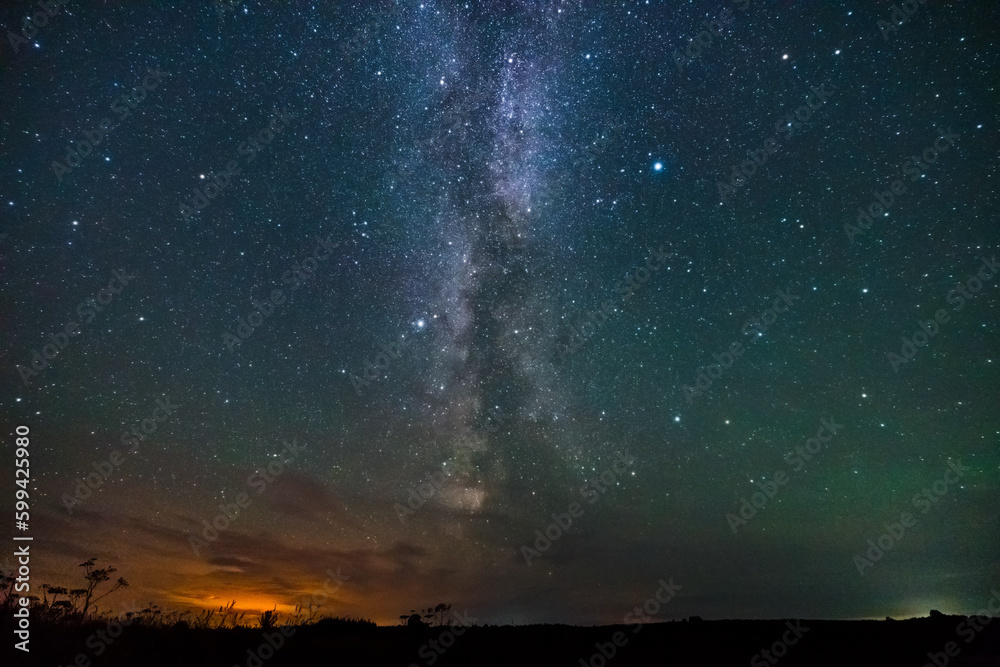 Starry night sky and milky way Starry night sky and milky way