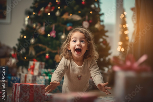 happy child looking at in t...