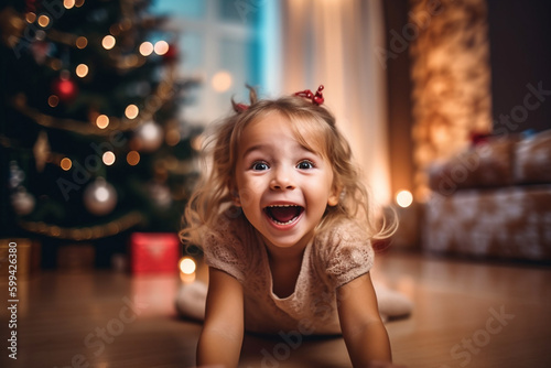 happy child looking at in t...
