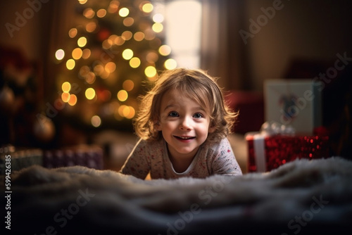 happy child looking at in t...