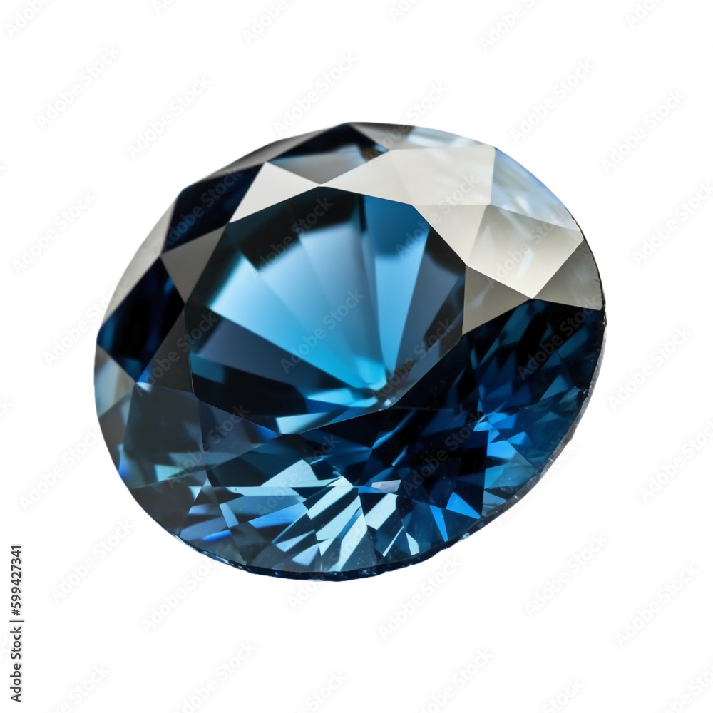 Blue sapphire, transparent background, remove background. AI generative Blue sapphire, transparent background, remove background. AI generative
