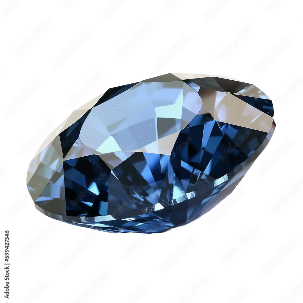 Blue sapphire, transparent background, remove background. AI generative Blue sapphire, transparent background, remove background. AI generative
