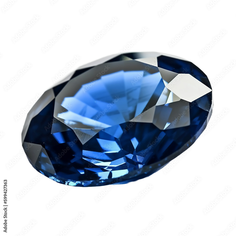 Fototapeta premium Blue sapphire, transparent background, remove background. AI generative