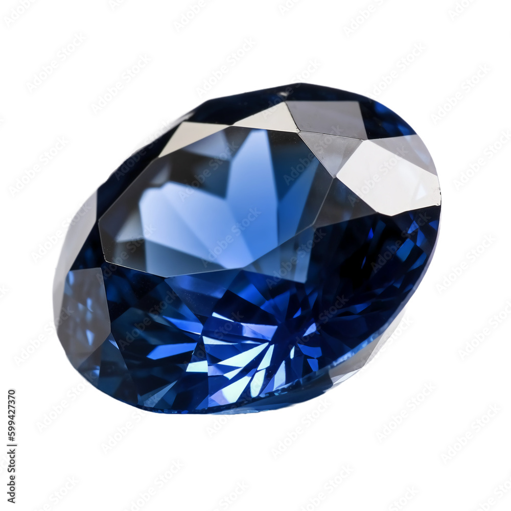 Blue sapphire, transparent background, remove background. AI generative Blue sapphire, transparent background, remove background. AI generative
