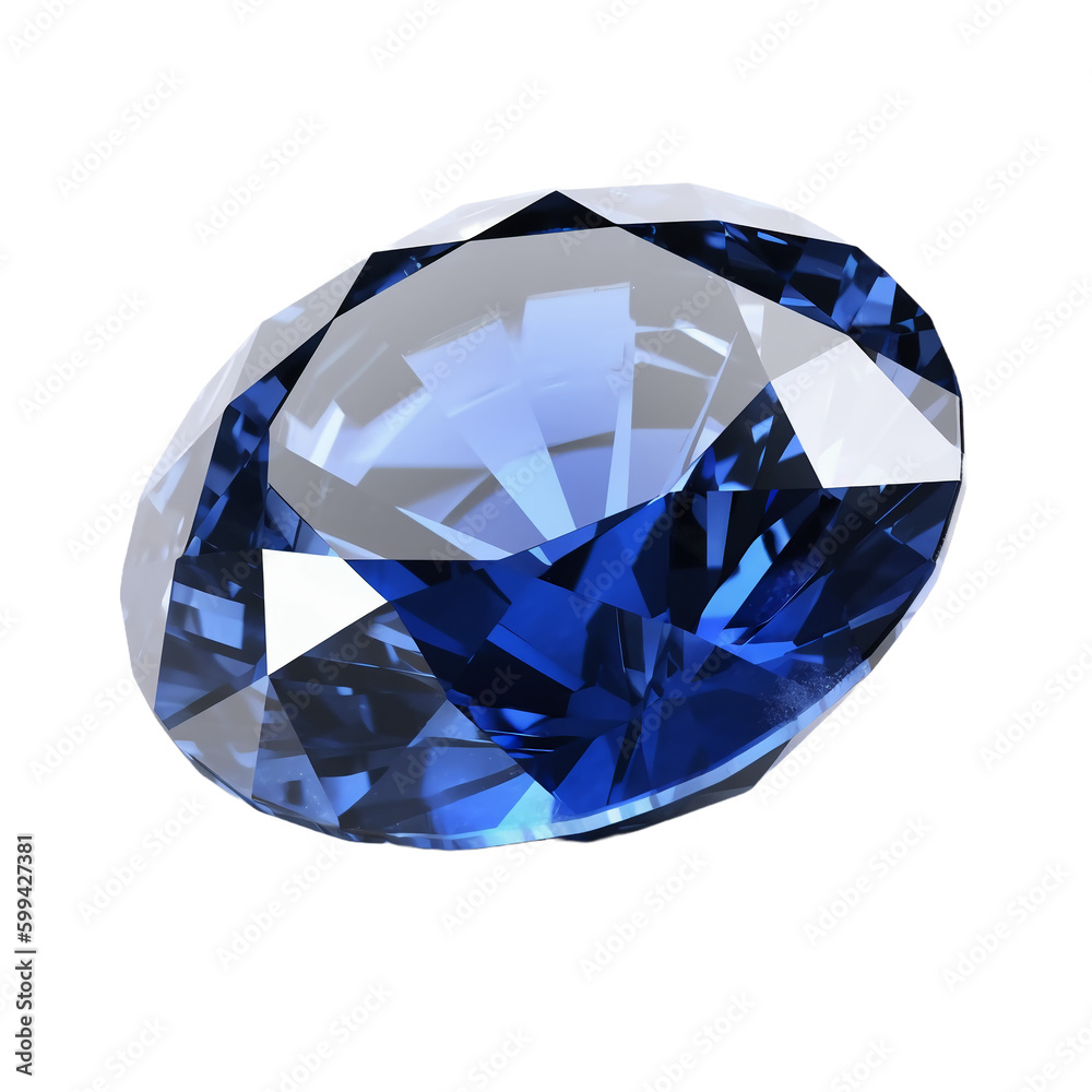 Blue sapphire, transparent background, remove background. AI generative Blue sapphire, transparent background, remove background. AI generative