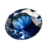 Blue sapphire, transparent background, remove background. AI generative