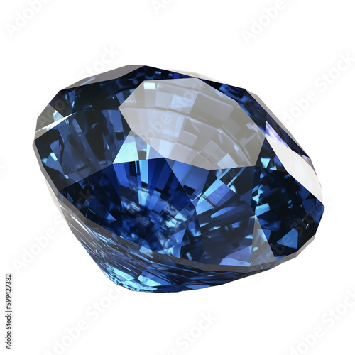 Blue sapphire, transparent background, remove background. AI generative