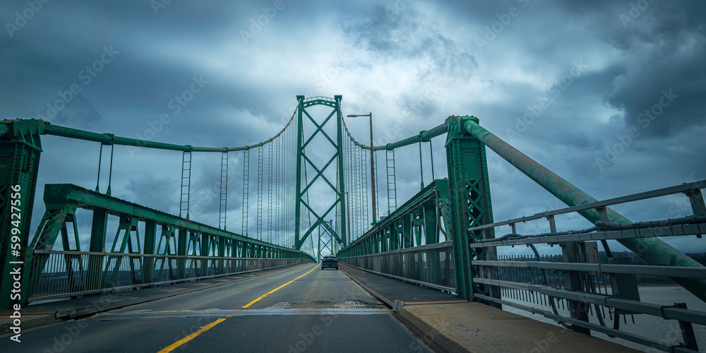 Ile D'Orleans Bridge over the St Lawrence River in Quebec, Canada