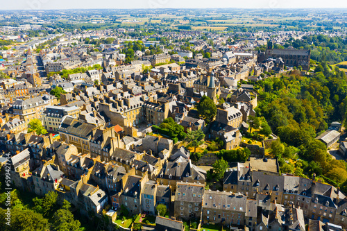Scenic view of the Fougeres castle. City of Fougeres. Brittany. France