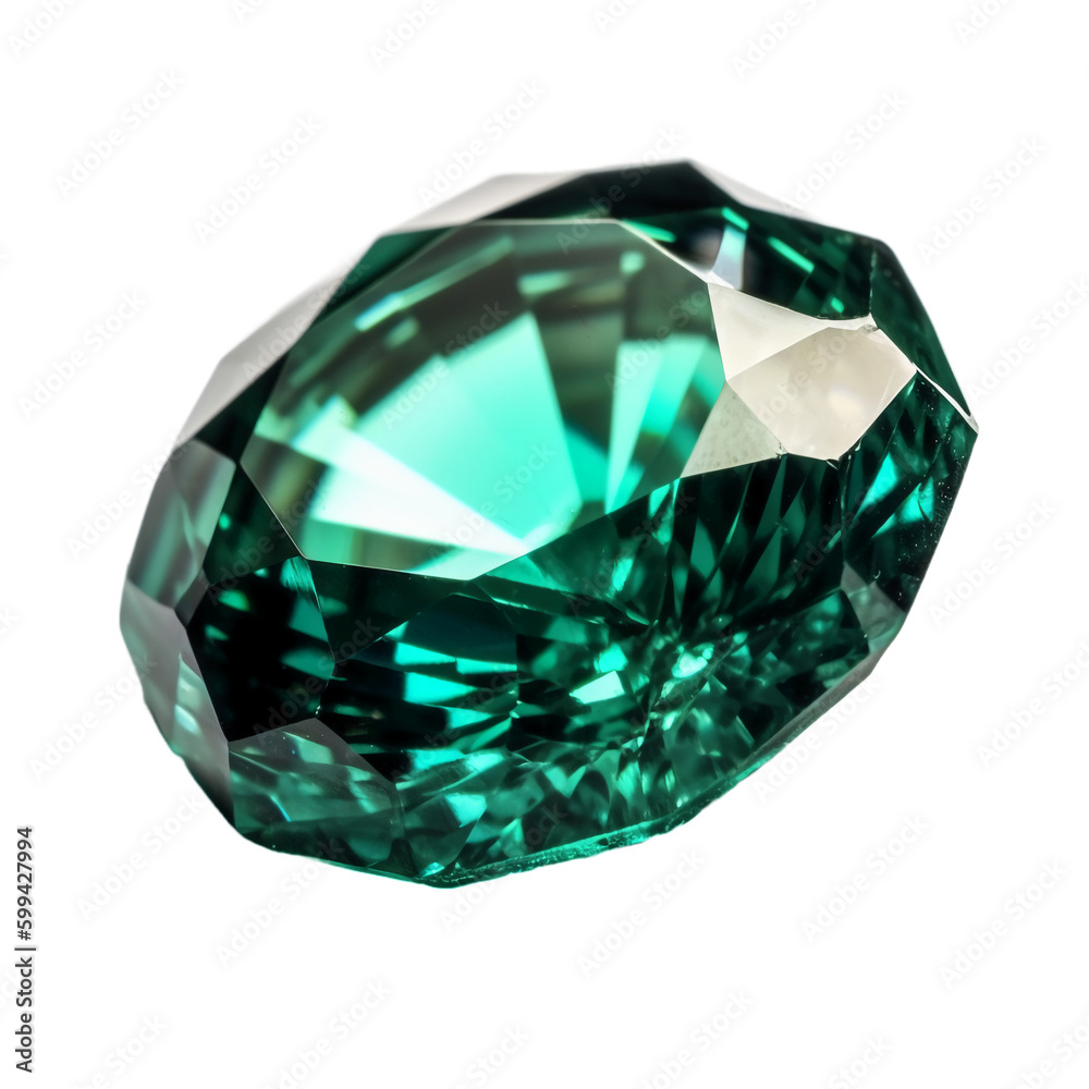 Emerald, white background, transparent background. AI generative Emerald, white background, transparent background. AI generative