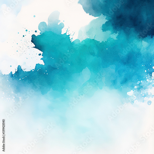 Abstract watercolor background with watercolor splashes created with generative AI technology