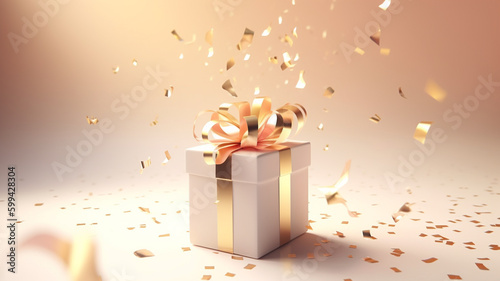 gift box with burning candles