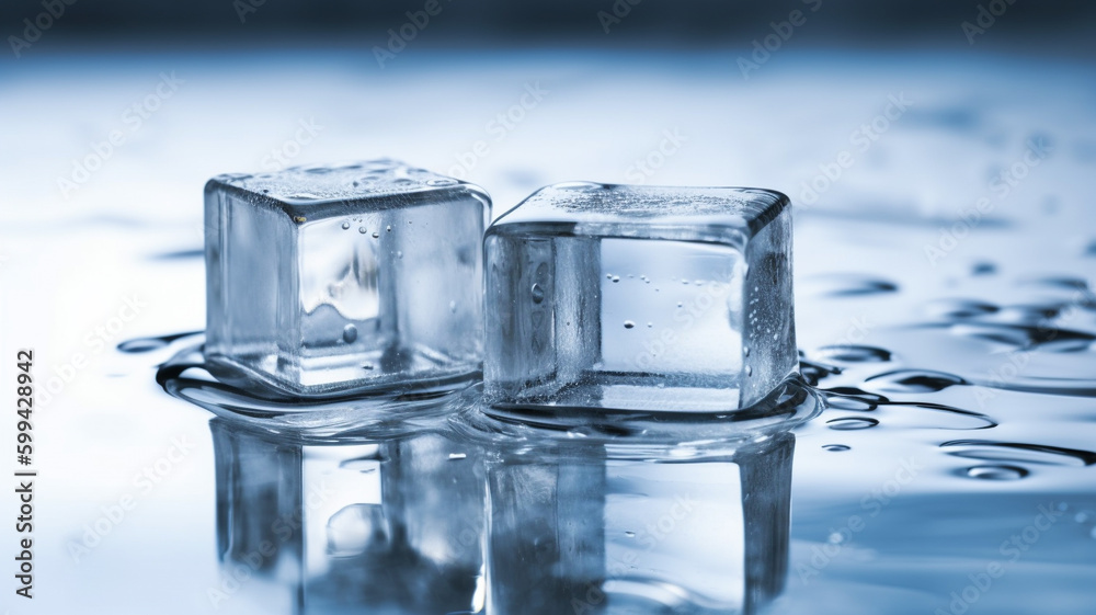 ice cubes on blue background ice cubes on blue background